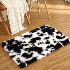 GARVEE Small Rug 2x3 Shag Rug for Living Room Shaggy Rug Kids Rug Plush Rug Cow Printed Carpet Bedroom Fluffy Rug Bedside Rug Soft Rug Non Skid Rug Modern Area Rug for Nursery Dorm, Black/White 2'x3'