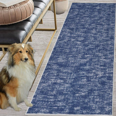 GARVEE Runner Rug Vintage Hallway Runners Washable Blue Rug Non-Slip Large Carpet Antique Modern Distressed Rug for Bedroom Living Room 2'3 x 8 Floor Mat Accent Rug Anti-Slip Long Rug, Blue