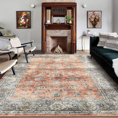 GARVEE Area Rug Floral Washable Carpet Vintage Soft Rugs