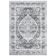 GARVEE 8 * 10ft Area Rug - Stain Resistant Washable Rug, Non-Slip Backing, Low Profile, for Living Room, Bedroom, and Dining Room.Grey