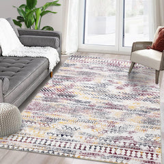 GARVEE Boho Area Rug 6x9 Geometric Area Rug Machine Washable Area Rug Bedroom Rug Moroccan Area Rug Colorful Throw Floor Cover Indoor Carpet for Living Room Kitchen Home Office, Multi 6' x 9'