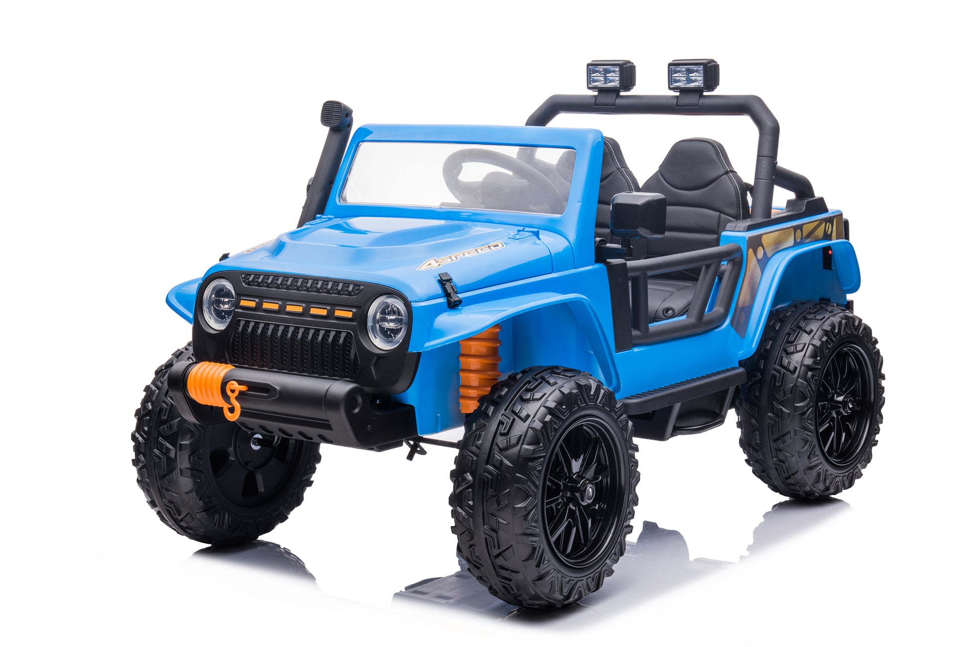 GARVEE 24V 2 Seater Ride On Truck Car For Kid age 3 - 8 years, w/Remote Control, 4-Wheeler Suspension, 4x55W Powerful Engine, 4WD Battery Powered, LED Lights, Soft Braking - Blue