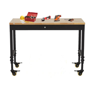 48x24 Inch Adjustable Workbench, 2000 Lbs, Power Outlets, Casters