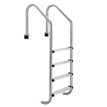 GARVEE 304 Stainless Steel Pool Ladder with Handrails, Heavy Duty, Curved Design, Adjustable Steps, Anti-Slip, for Above Ground Pools