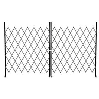 GARVEE Single Folding Security Door, Steel Accordion Gate with Rolling Wheels, 61" H x 71" W, Ideal for Courtyards and Garages