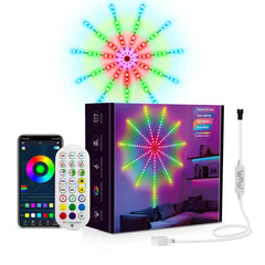 GARVEE 12in/20in LED Strip Lights with Remote Control App Control ICRGB Colorful LED Firework Lights for Christmas Decorations 5V 10 x 0.5m + 1 x 1.5m