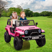 GARVEE 24V 7AH Kids Ride on Truck Car 2 Seater Electric Vehicles for Toddles 2WD/4WD Switchable Battery Powered Cars with Remote Control, 4-Wheeler Suspension, LED Lights, MP3, Back Storage - Pink