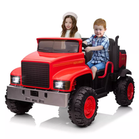 GARVEE 24V Ride On Truck with Remote Control Electric UTV Vehicles with Dump Bed, 4WD Power 4x200W Motors,4xSpring Suspension, 3 Speeds, 2 Seater Kids Ride On Toys Best Gifts for Kids - Red