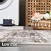 GARVEE Washable Rug 8x10 Large Living Room Area Rug Vintage Distressed Rug with Rubber Backing Indoor Throw Floor Cover Stain Resistant Oriental Rug Traditional Carpet for Bedroom Home, Taupe