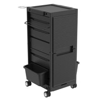 GARVEE Salon Tool Storage Trolley Rolling Cart with 6 Trays & 3 Heat Resistant Appliance Holder, SPA Beauty Hairdressing Lockable Tool Cart with 2 Keys - Extra Storage New Upgrade