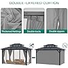 GARVEE Hardtop Gazebo 10'x13', with Double Polycarbonate Roof, Aluminum Alloy Frame, Net, and Curtain, Permanent Building of Backyard Luxury, for Patio, Deck, Backyard, Lawn, and Garden, Gray