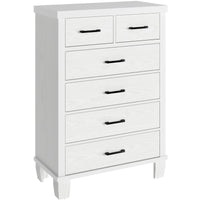 GARVEE 6 Drawer Dresser with Metal Handles, White Chest of Drawers Closet Organizers and Storage Clothes, Wood Drawer Dresser for Closet, Living Room, Hallway, Kids Room - White