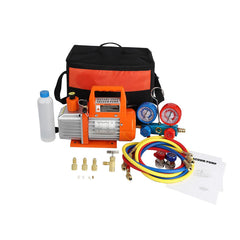 GARVEE Vacuum Pump Kit Efficient Quiet Operation Aluminum Alloy Casing HVAC Gauge Reading Carry Bag