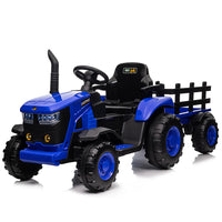 GARVEE 12V Remote Control Tractor for Kids with 7-LED & Safety Belt - Blue