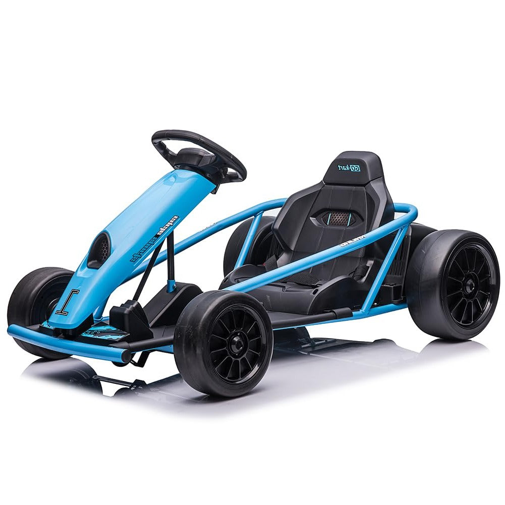 Garvee 24V Go Kart for Kids 8-12, 300W*2 Motors, 9Ah Battery, 8MPH Speed, Music, Horn, 175lbs Max Load