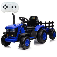 GARVEE 12V Remote Control Tractor for Kids with 7-LED & Safety Belt - Blue