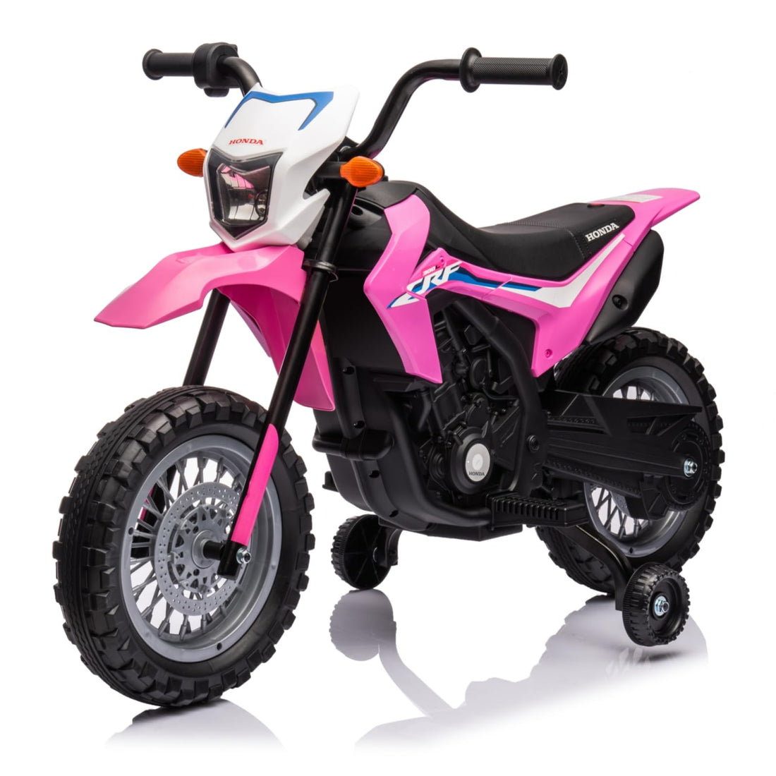 GARVEE 6V Licensed Honda Kids Ride-On Motorcycle: Detachable Training Wheels, Engine Sounds, Rechargeable, Pink, for Boys & Girls