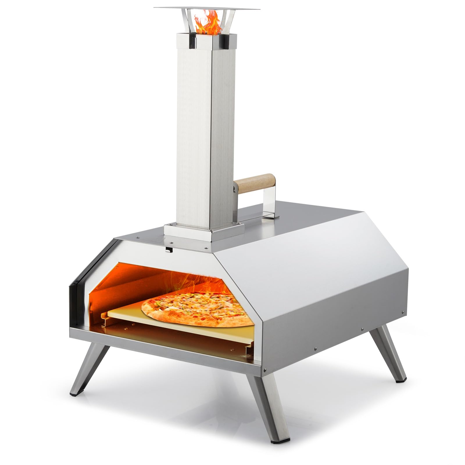 GARVEE Pizza Ovens Wood Pellet 12" Portable Pizza Oven Outdoor, Stainless Steel Pizza Oven Cooking Pizza Maker for Charcoal Grill On Backyard Camping Party