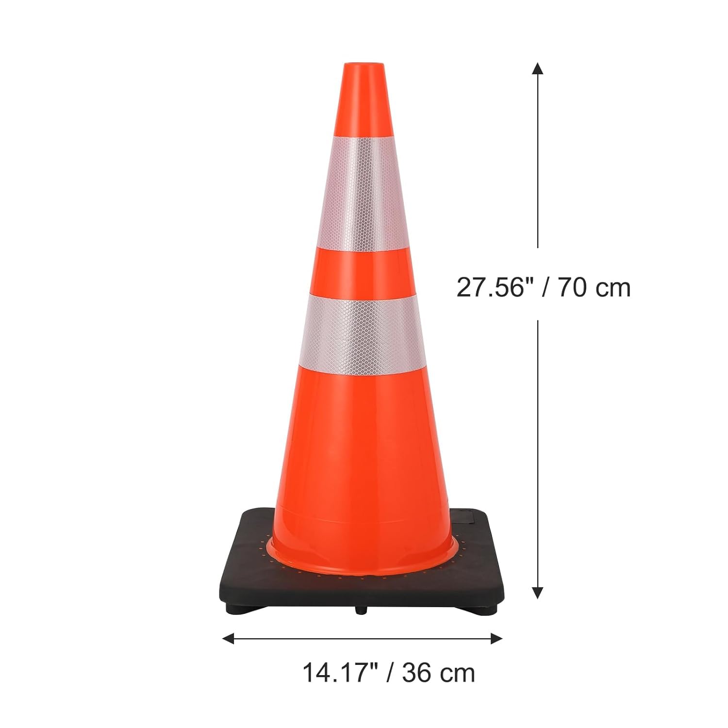 GARVEE 6 Pack 28 inch Traffic Safety Cones, PVC Safety Traffic Cone with Reflective Collar, Orange Traffic Cones for Traffic Control, Driving Training, Parking Lots