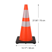 GARVEE 6 Pack 28 inch Traffic Safety Cones, PVC Safety Traffic Cone with Reflective Collar, Orange Traffic Cones for Traffic Control, Driving Training, Parking Lots