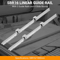 GARVEE Linear Rail Slide SBR16-1000mm (2 PCS) and 4 PCS 4SBR16UU Bearing Blocks, Linear Bearing CNC Kit for Automated Machines DIY Project and Equipment