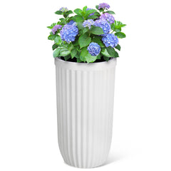 GARVEE 31 Inch Tall White Planter with a Water Level Monitor, Self Watering System and Wheels, Medium Flower Pots for Living Room, Bedroom Office, Patio, Porch, Garden