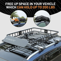 Roof Rack Carrier Basket Universal 51" X 36" X 5" Rooftop Cargo Carrier Basket Car Luggage Holder Universal for SUV Cars- 200 lb. Capacity (ROOF Basket)