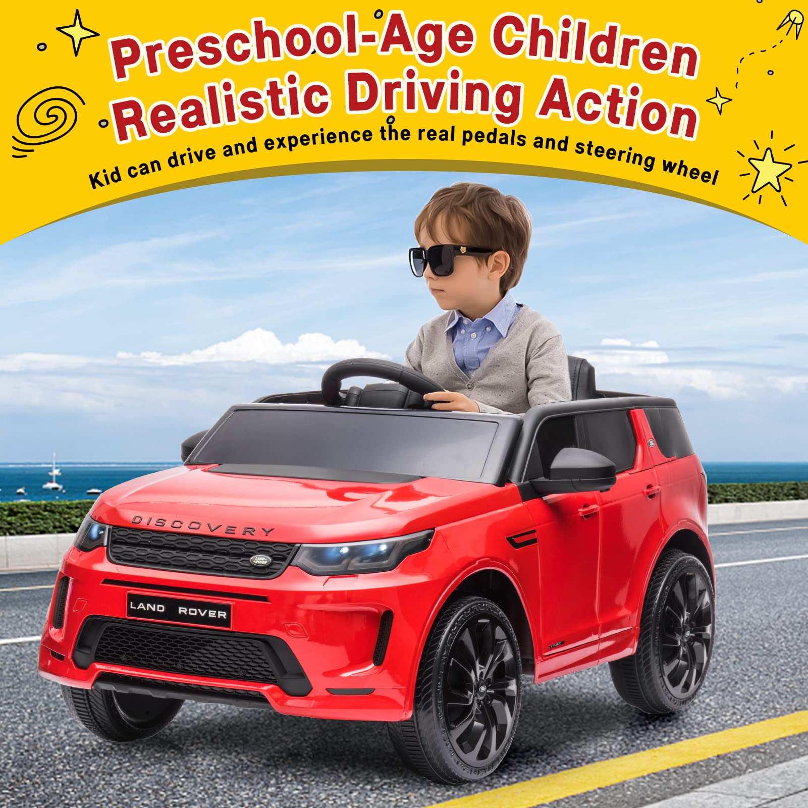 GARVEE 12V Mercedes-Benz G63 Kids Ride-On Car: Remote Control, LED Lights, Bluetooth, Music, Radio, Battery Powered, for Ages 3-8 - Red