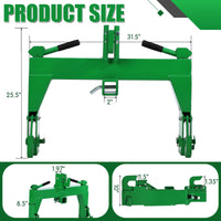 3-Point Quick Attach Hitch, 2 Inch Receiver & 5 Bolts Adjust