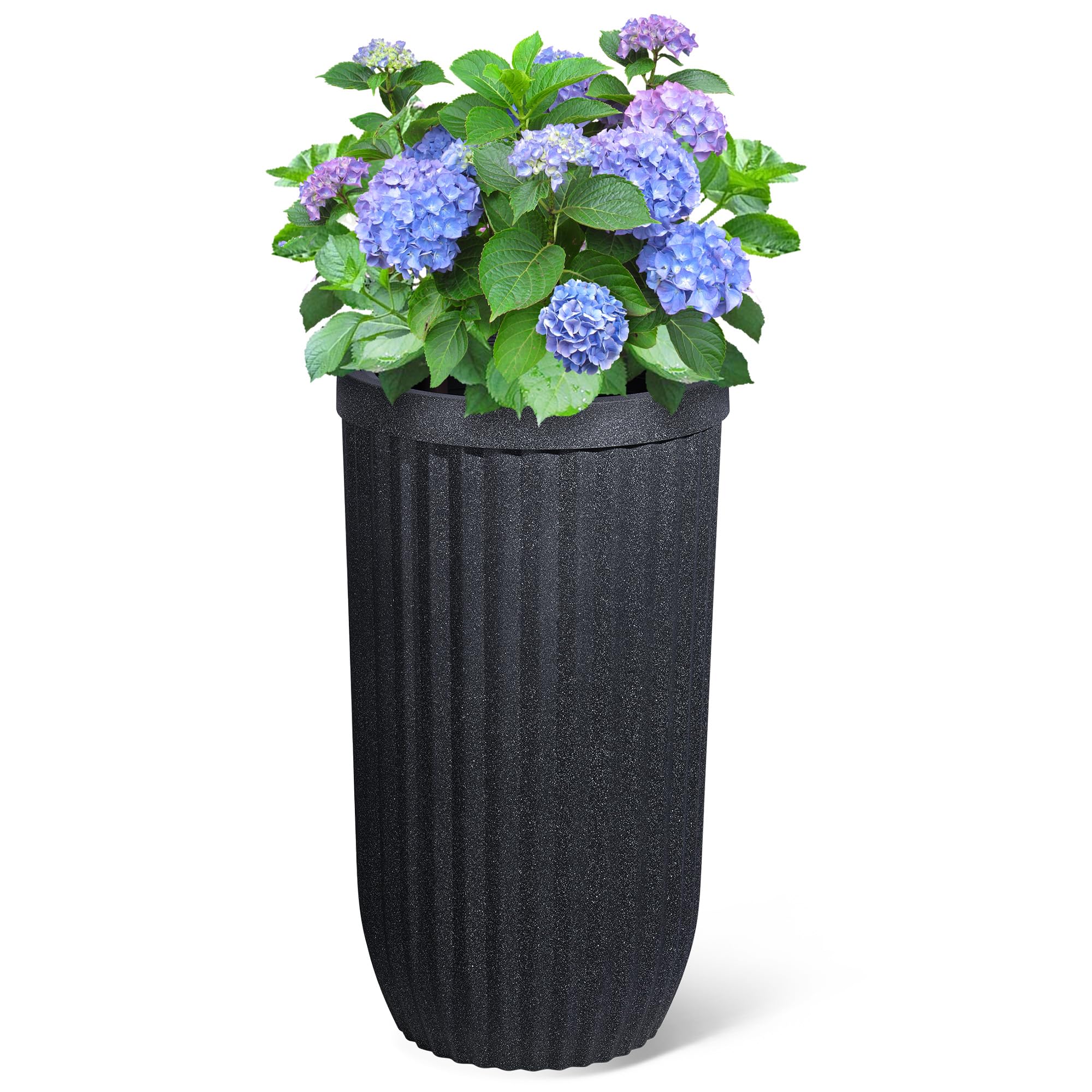 GARVEE 31 Inch Tall Black Planter with a Water Level Monitor, Self Watering System and Wheels, Medium Flower Pots for Living Room, Bedroom Office, Patio, Porch, Garden