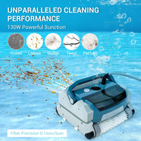 GARVEE Automatic Robotic Pool Vacuum Cleaner Cordless, 3h Fast Charging, Top Loading Easy Clean Basket& Smart Navigation, Wall Climbing Scrubber Brush, Ideal for Above/In-Ground Pools