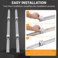 GARVEE Linear Rail Slide SBR20-1200mm (2 PCS) and 4 PCS 4SBR20UU Bearing Blocks, Linear Bearing CNC Kit for Automated Machines DIY Project and Equipment
