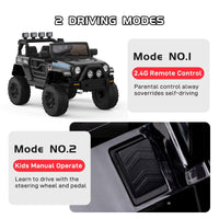 GARVEE 12V Kids Ride On Truck Car w/Parent Remote Control, Spring Suspension, Led Lights,3 Speed Adjustable, Kids Gift for Boys and Girls - Black