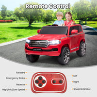 GARVEE 12V Toyota Land Cruiser Kids' Car: Remote, LED, 3 Speeds, Dual 45W Motors, USB Music, Seat Belt, CPC & ASTM Approved