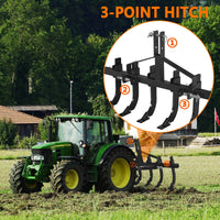 48 Inch Plow Scarifier, Removable Tractor Cultivator, 6 Scarifier Shanks, CAT-0 & CAT-1