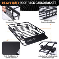 Roof Rack Carrier Basket Universal 51" X 36" X 5" Rooftop Cargo Carrier Basket Car Luggage Holder Universal for SUV Cars- 200 lb. Capacity (ROOF Basket)