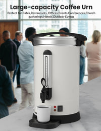 GARVEE 120 Cups Coffee Urn,18L/4.8 Gallon Double Wall Commerical Coffee Maker for Buffet Catering Wedding Gathering,Large Capacity Hot Coffee Dispenser,Stainless Steel Hot Water Urn