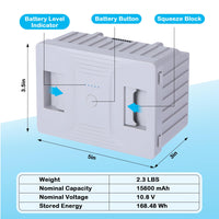 GARVEE 15600mAh Portable Cooler Battery 5-18H Car Refrigerator Battery Lithium Polymer Batteries for Car Fridge Camping & RV Grey ‎‎‎Enclosure