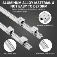 GARVEE Linear Rail Slide SBR20-1500mm (2 PCS) and 4 PCS 4SBR20UU Bearing Blocks, Linear Bearing CNC Kit for Automated Machines DIY Project and Equipment