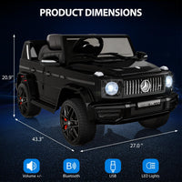 GARVEE 12V Kids Ride on Car, Licensed Mercedes Benz G63 Electric Car w/Remote Control, Music, Spring Suspension, LED Light, Bluetooth, Horn, AUX, Safety Lock Battery Powered Electric Vehicle - Black