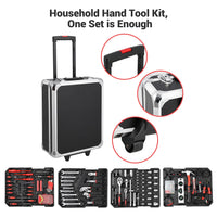 GARVEE 800 Piece Tool Kit Aluminum Trolley Case Tool Set, Socket Wrench Hand Tool Set Mechanic Rolling Tool Box, House Repair Kit Set, Household Hand Tool Set, with Tool Belt