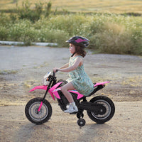 GARVEE 6V Licensed Honda Kids Ride-On Motorcycle: Detachable Training Wheels, Engine Sounds, Rechargeable, Pink, for Boys & Girls