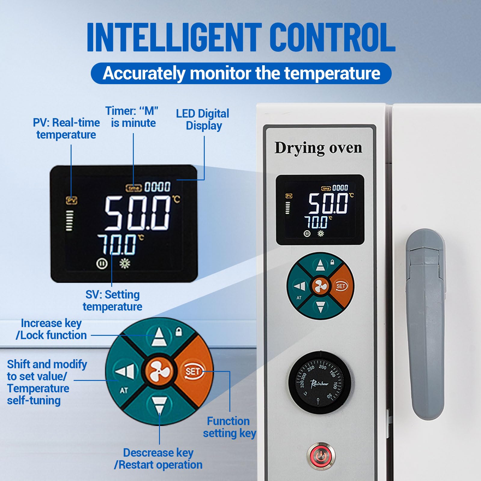 GARVEE Lab Incubator - 600W, Intelligent Control, Temp Controller, Timing