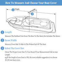 300D 17ft-19ft Waterproof Trailerable Marine Grade Polyster Canvas Fits V-Hull, Heavy Duty Boat Cover, Tri-Hull Fishing Boat, Runabout, SKi Boat,Bass Boat Covers 17 19ft