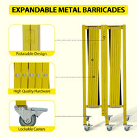 GARVEE Retractable 19.8FT Safety Barrier Gate, Metal with Warning Board