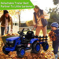 GARVEE 12V Remote Control Tractor for Kids with 7-LED & Safety Belt - Blue