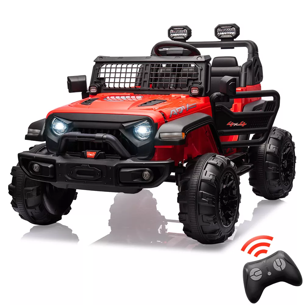 GARVEE 24V Kids Ride-on Truck with Parental Remote Control, Battery Powered Ride on Car for Boys Girls 3-6 Yrs, Red